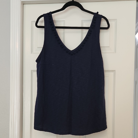 Lilly Pulitzer Tops - Lilly Pulitzer Navy Pom-Pom Tank Top